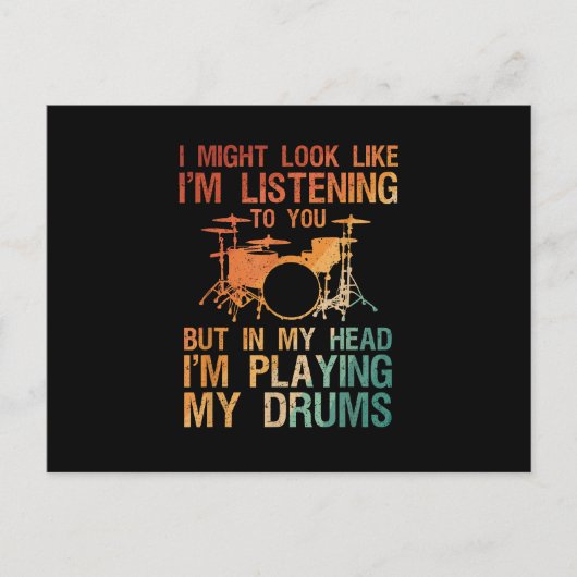 Carte Postale Drôle Drummer Art Pour Hommes Femmes Drum Player P (Devant)