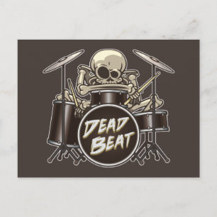 Carte Postale Drôle Drummer Skeleton