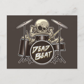 Carte Postale Drôle Drummer Skeleton