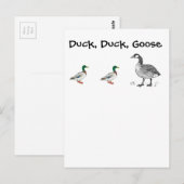 Carte Postale Drôle Duck Duck Goose Caricature, Jeu pour enfants (Devant / Derrière)