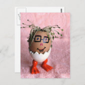 Carte Postale Drôle Eggman Garçon Avec Cheveux Vert (Devant / Derrière)