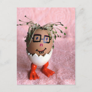 Carte Postale Drôle Eggman Garçon Avec Cheveux Vert