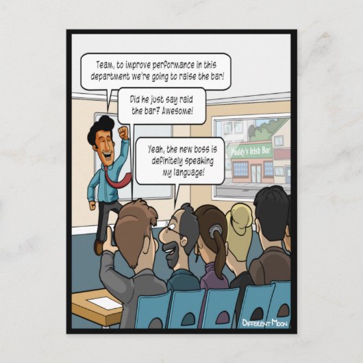 Carte postale drôle Élève la barre (Devant)