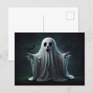 Carte Postale Drôle fantôme d'Halloween