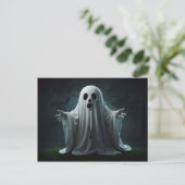 Carte Postale Drôle fantôme d'Halloween (Debout devant)