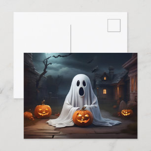 Carte Postale Drôle fantôme d'Halloween