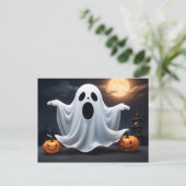 Carte Postale Drôle fantôme d'Halloween (Debout devant)