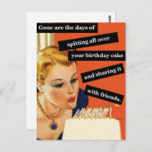 Carte Postale Drôle Fille D'anniversaire Rétro Éteignant Des Bou (Devant / Derrière)