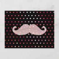 Drôle fille rose boule Moustache Motif Pois