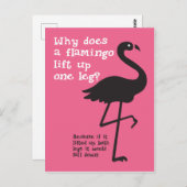 Carte Postale Drôle Flamant rose Riddle (Devant / Derrière)