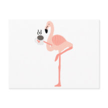Drôle Flamant rose rose Boire Café