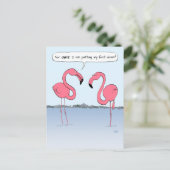 Carte Postale Drôle Flamants roses Roses Dessin Dessin Dessin Qu (Debout devant)