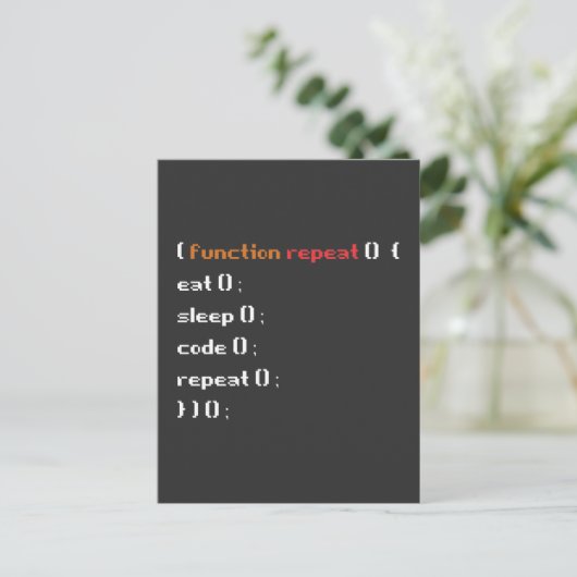 Carte Postale Drôle Fonction d'informaticien codeur programmeur (Debout devant)