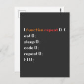 Carte Postale Drôle Fonction d'informaticien codeur programmeur (Devant / Derrière)