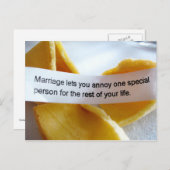 Carte Postale Drôle fortune Cookie Mariage Plaisanterie (Devant / Derrière)