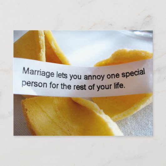 Carte Postale Drôle fortune Cookie Mariage Plaisanterie (Devant)