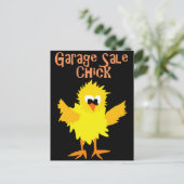 Carte Postale Drôle Garage Vente Chick Cartoon (Debout devant)