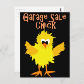 Carte Postale Drôle Garage Vente Chick Cartoon (Devant / Derrière)
