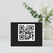 Carte Postale Drôle Geek Human QR Code Code code-barres Scanner (Debout devant)
