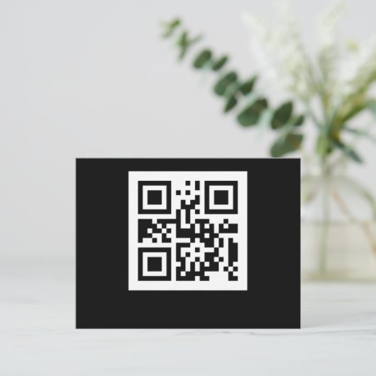 Carte Postale Drôle Geek Human QR Code Code code-barres Scanner (Debout devant)