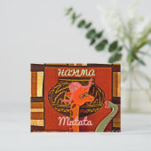 Carte Postale Drôle Giraffe avec texte cool Hakuna Matata Design (Debout devant)