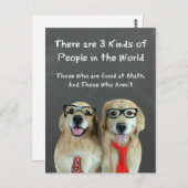 Carte Postale Drôle Golden Retriever Math Plaisanter (Devant / Derrière)
