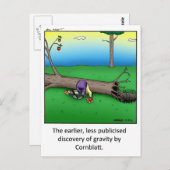 Carte Postale Drôle Gravity Cartoon Art Don! (Devant / Derrière)
