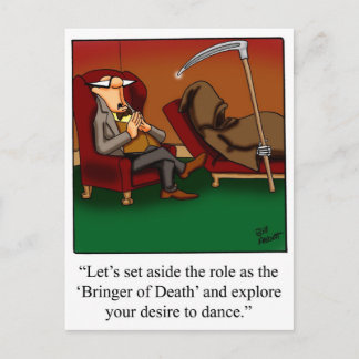 Carte Postale Drôle Grim Reaper Dance Cartoon
