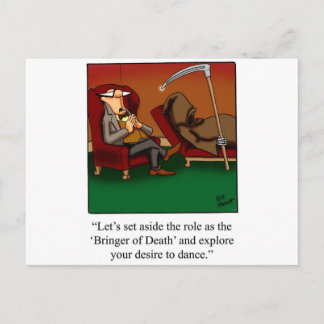 Carte Postale Drôle Grim Reaper Dance Cartoon