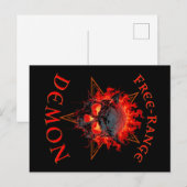 Carte Postale Drôle Halloween Hell Demon Crâne - Horreur gothiqu (Devant / Derrière)