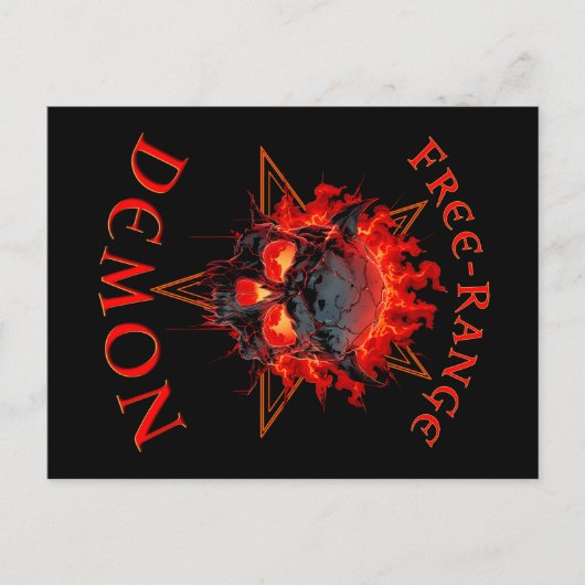 Carte Postale Drôle Halloween Hell Demon Crâne - Horreur gothiqu (Devant)