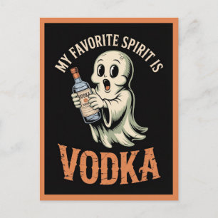 Carte Postale Drôle Halloween mignon Ghost Booze Boos