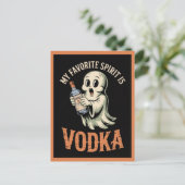 Carte Postale Drôle Halloween mignon Ghost Booze Boos (Debout devant)