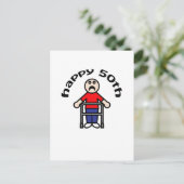 Carte Postale Drôle, "Happy 50th" Mens Walker (Debout devant)