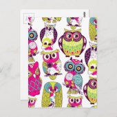 Carte Postale Drôle hibou motif (Devant / Derrière)
