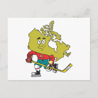 Carte Postale Drôle hockey canadien
