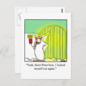 Carte postale drôle Humour céleste (Devant / Derrière)