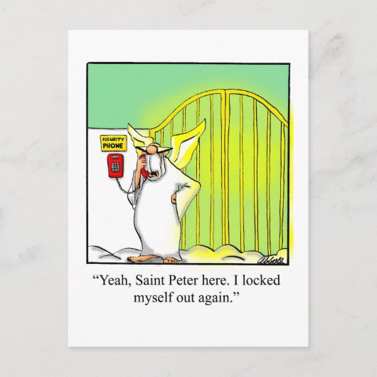 Carte postale drôle Humour céleste (Devant)