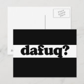 Carte Postale Drôle humour dafuq (Devant / Derrière)