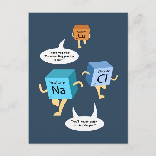 Carte Postale Drôle Humour de chimie de table périodique (Devant)