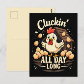 Carte Postale Drôle Humour de poulet Rustique vie agricole Jeu d (Devant / Derrière)
