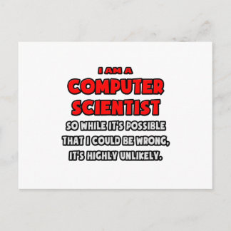Carte Postale Drôle Informaticien Scientifique .. Très improbabl