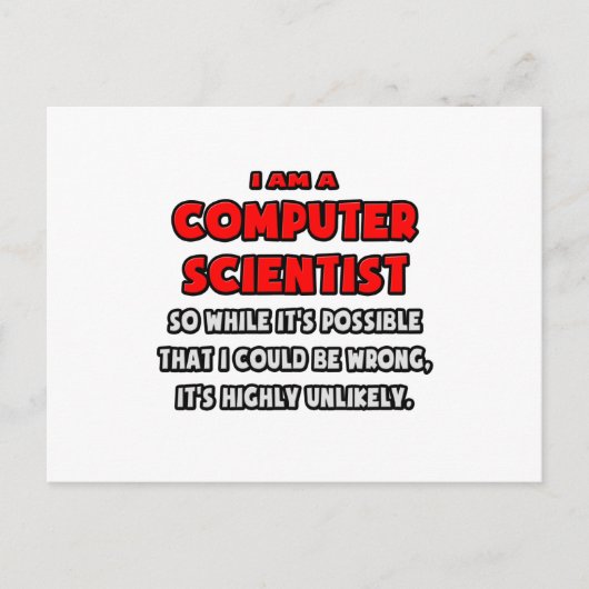 Carte Postale Drôle Informaticien Scientifique .. Très improbabl (Devant)