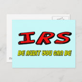 Carte Postale Drôle IRS Audit T-shirts cadeaux (Devant / Derrière)