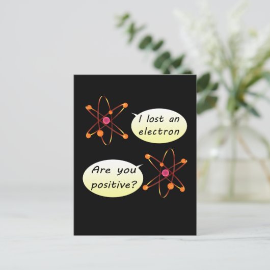 Carte Postale Drôle J'ai perdu un électron (Debout devant)