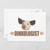 Carte Postale Drôle, j'aime les cochons (Devant / Derrière)