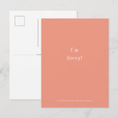 Carte Postale Drôle Je suis désolé Excuses S'excuser (Devant / Derrière)