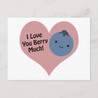Drôle Je T'Aime Berry Beaucoup mignon Kawaii Blueb