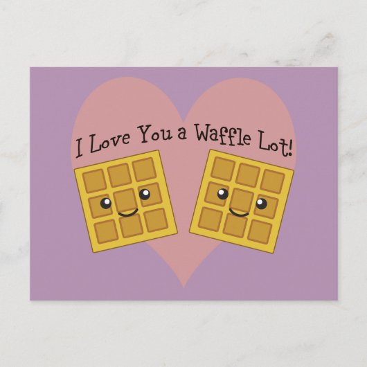 Carte Postale Drôle Je T'Aime Une gaufre Beaucoup mignonne gaufr (Devant)