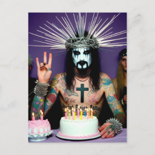 Carte Postale Drôle Jésus de fête d'anniversaire gothique punk r